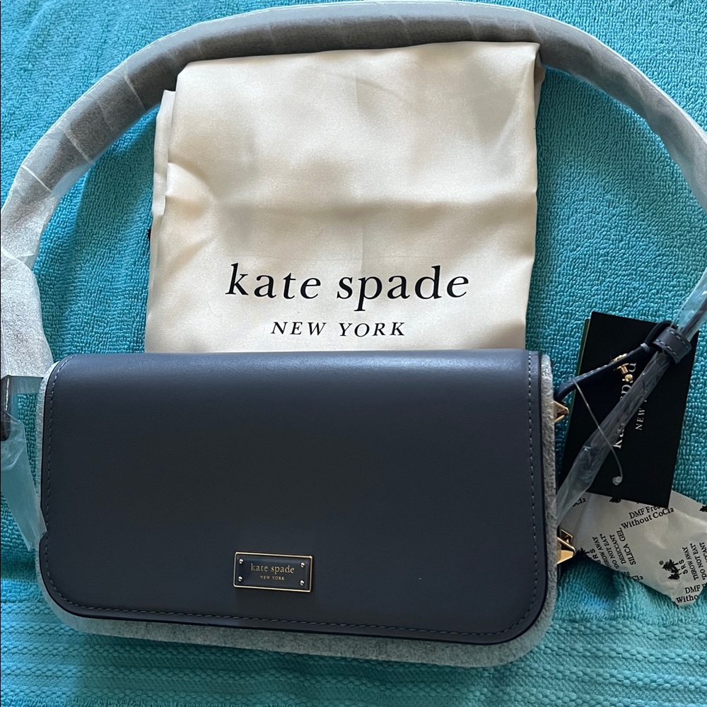 NWT Kate Spade Lavender-Blue Leather Shoulder Bag With Dust Bag